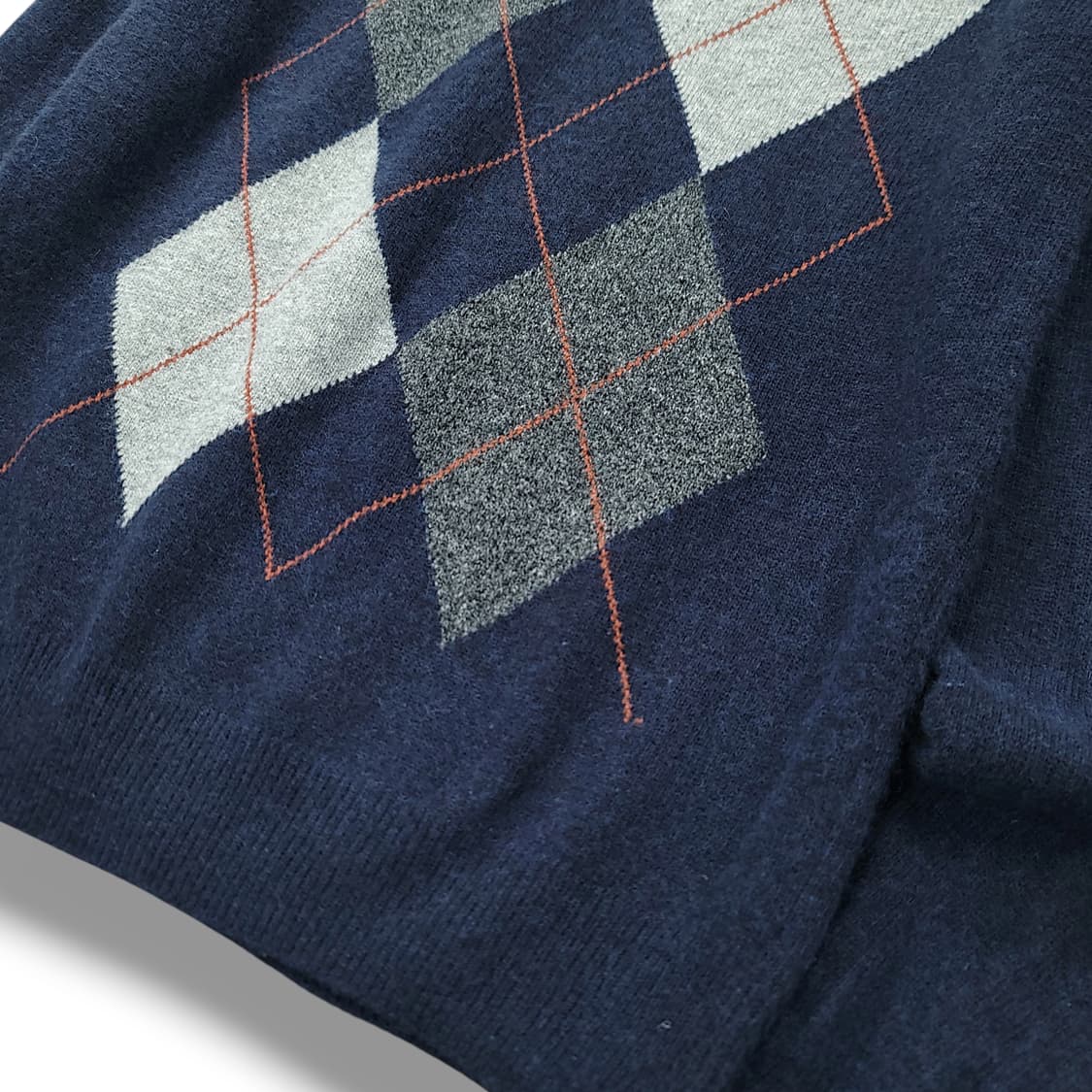 [95] 헤지스 네이비 체크배색 울 혼방 아가일 니트 상품이미지5