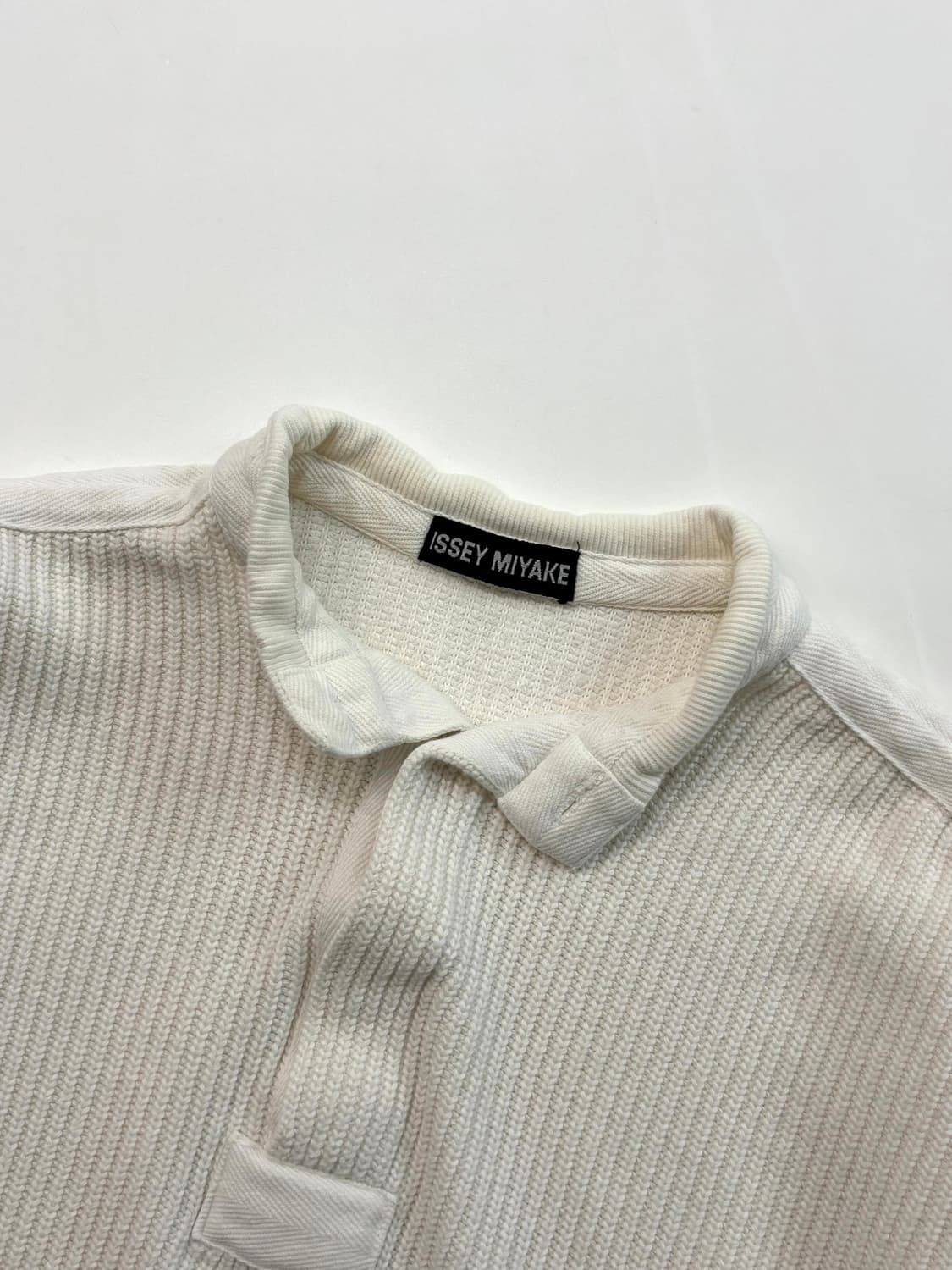 Issey Miyake 이세이미야케 90s 화이트 모크넥 니트 상품이미지4