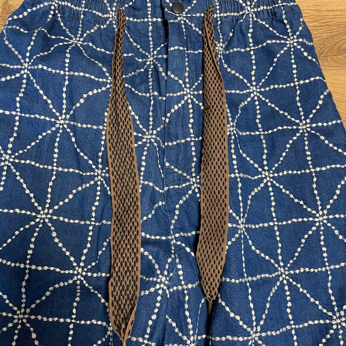 캐피탈 8온즈 데님 포크 도조 자수 이지 팬츠 인디고 1 size 상품이미지3