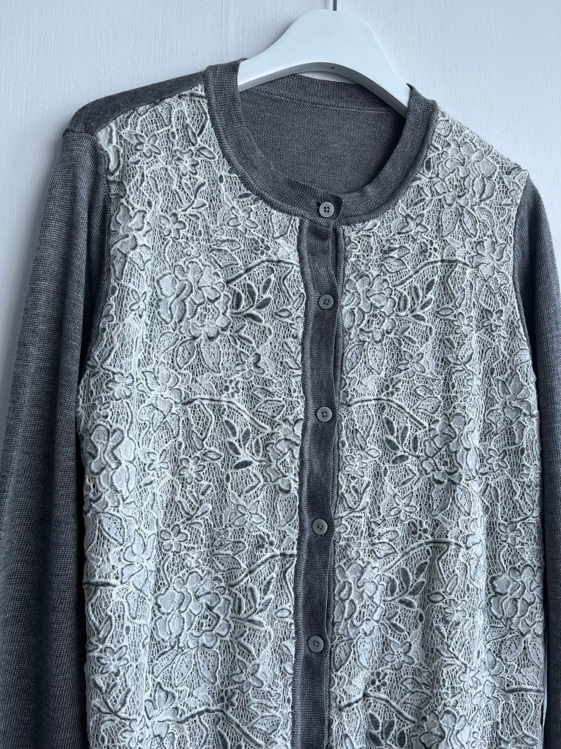 그레이 플라워 레이스 가디건 상품이미지2