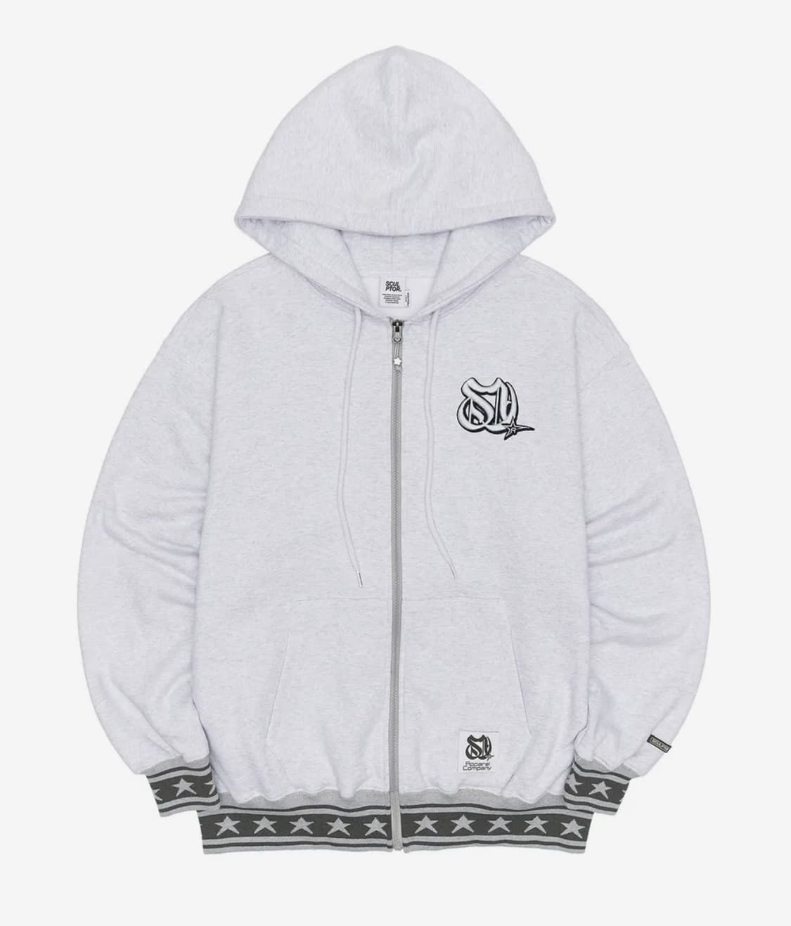 3D Monogram Zip-up Hoodie White Melange 상품이미지1