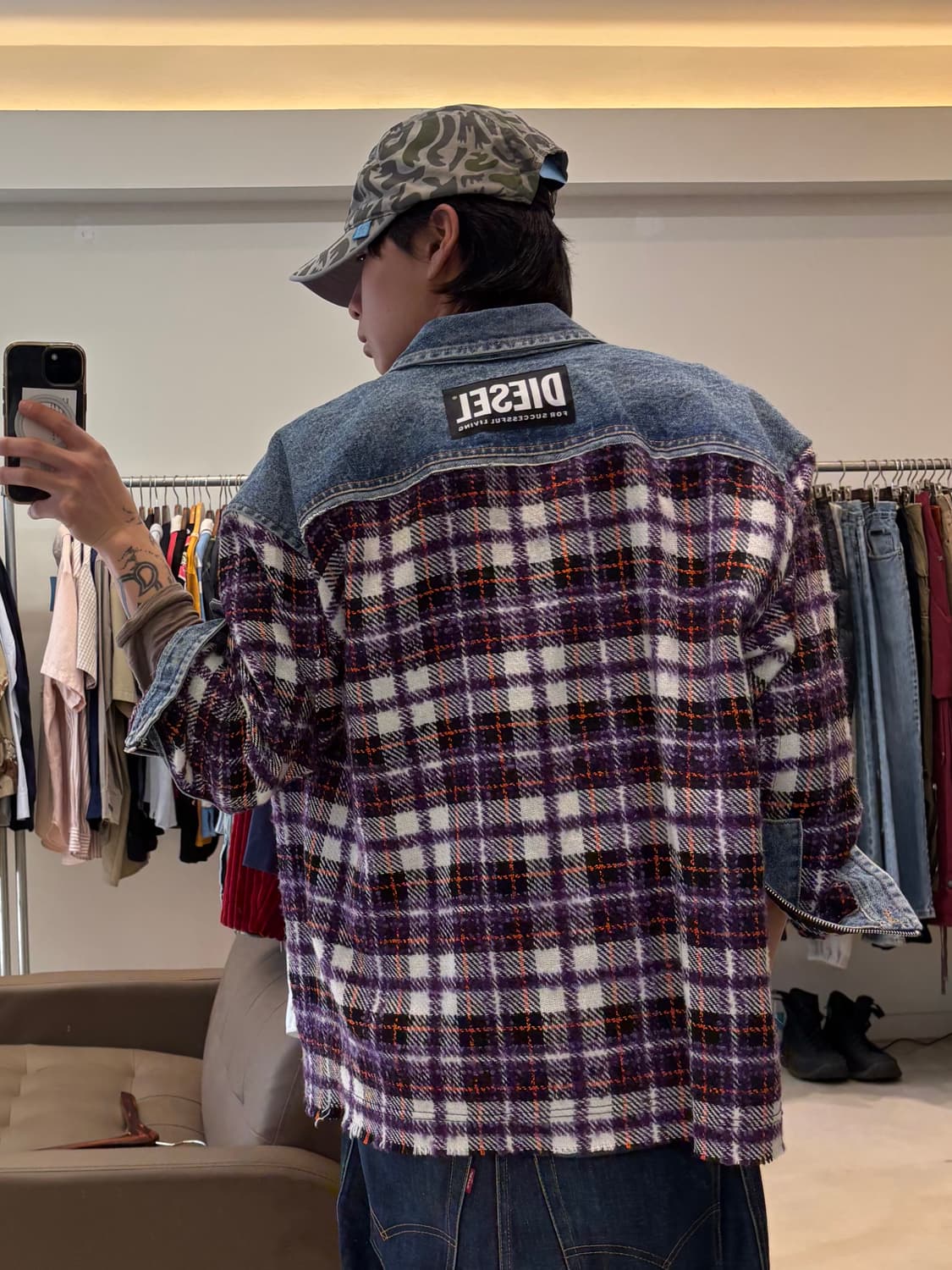 디젤 G-KERYA 체크 데님 자켓 상품이미지8