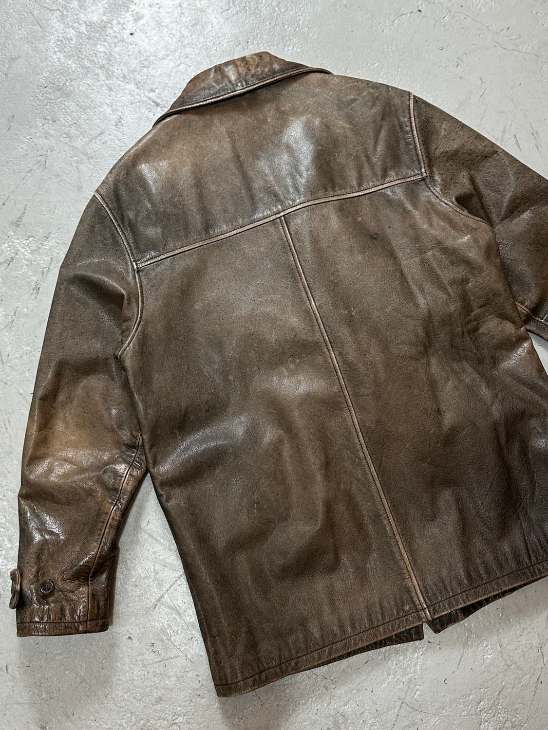 90's 빈티지 디스 레더 카코트 빈티지 레더 자켓 상품이미지7