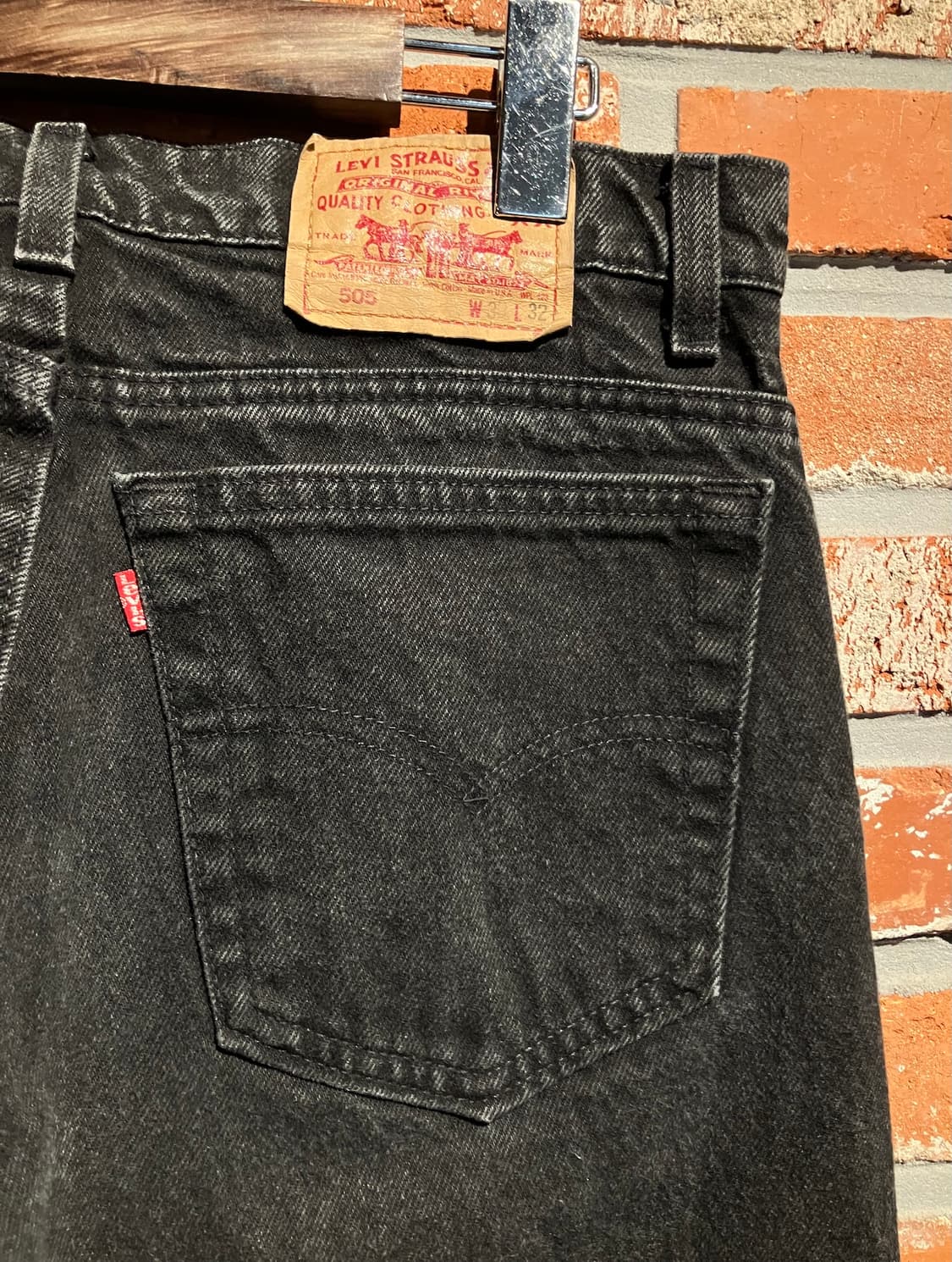 90s USA 빈티지 리바이스 505 블랙 데님 팬츠 상품이미지6