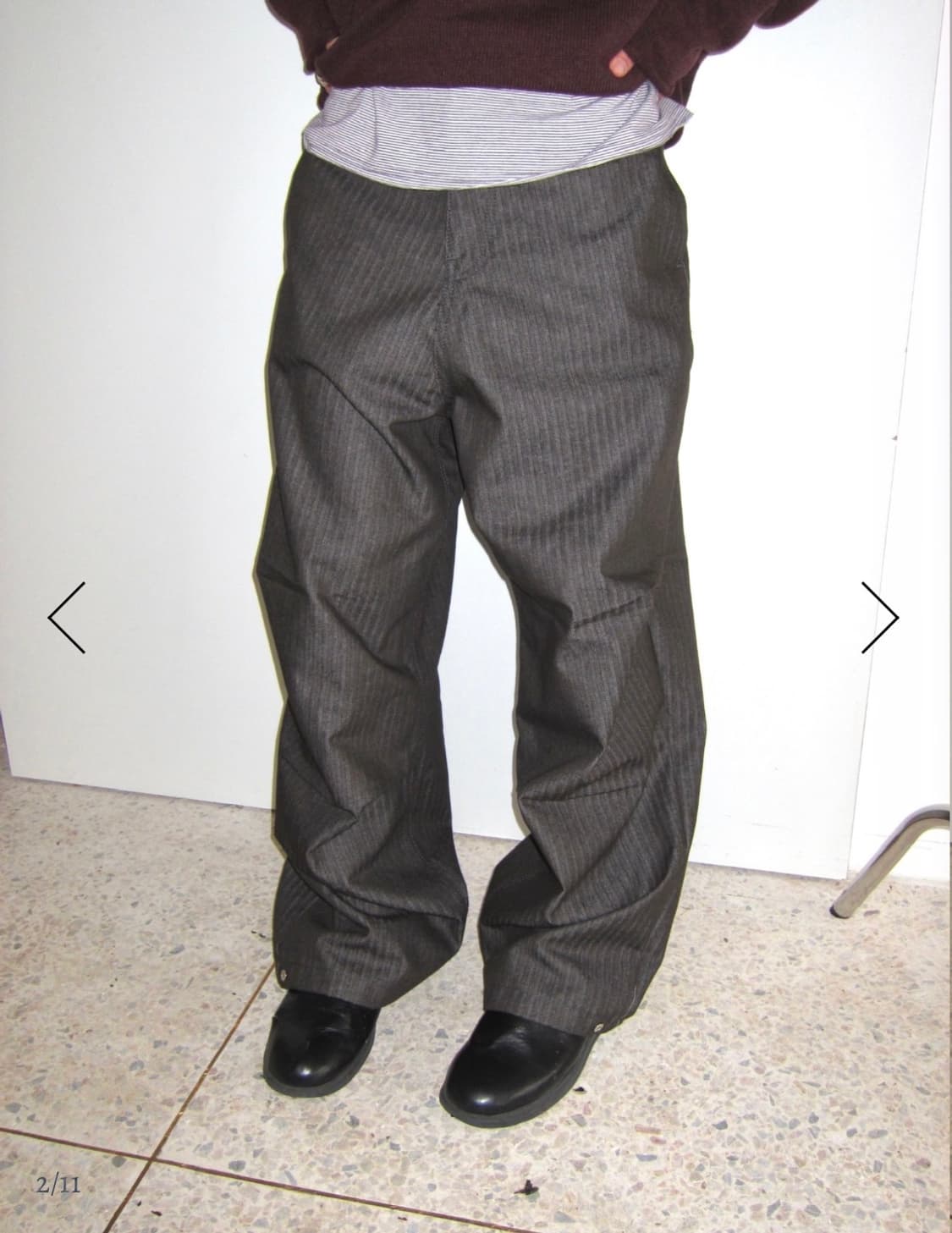 리이리 헤링본 스트라이프 팬츠 상품이미지1