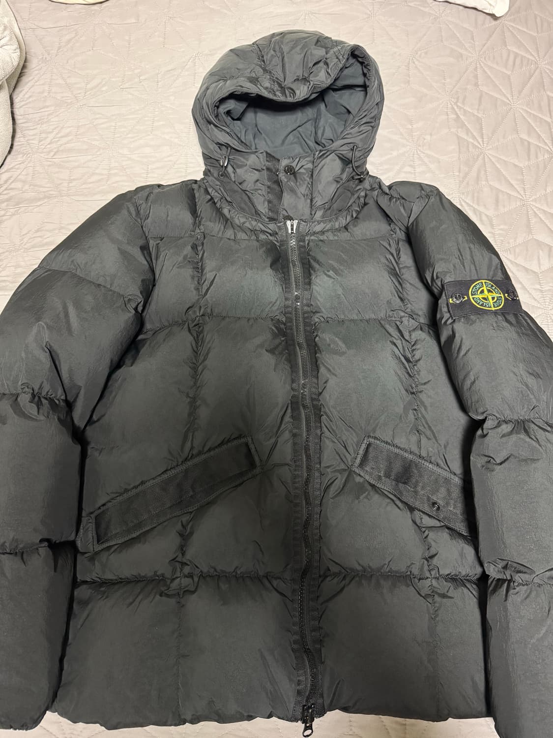 [XL] 스톤아일랜드 크링클랩스 패딩 후드 자켓 집업 롱패딩 경량패딩 상품이미지1