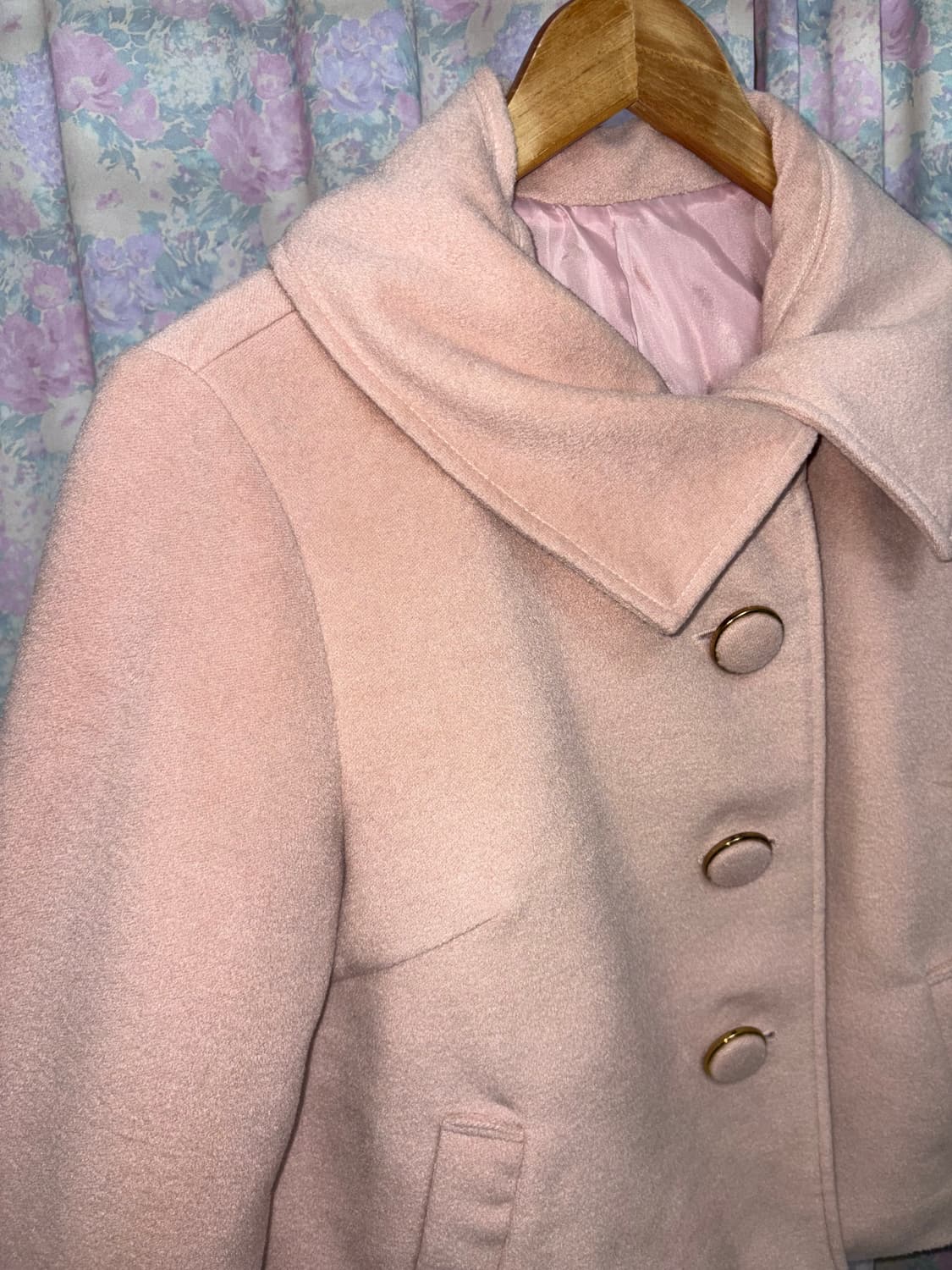 핑크 베이지 숏 코트 상품이미지7