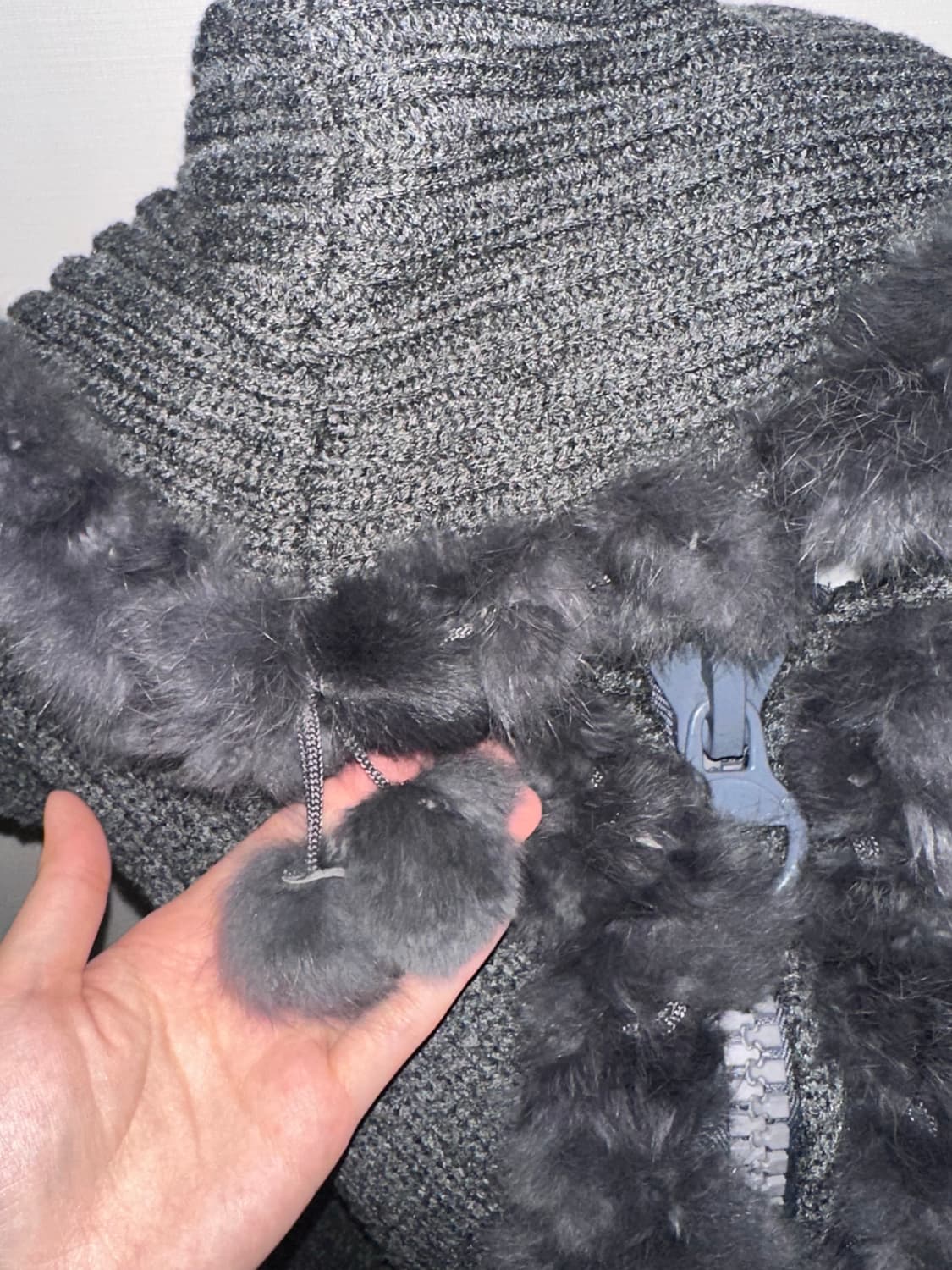 빈티지 퍼 니트 후드 집업 상품이미지7