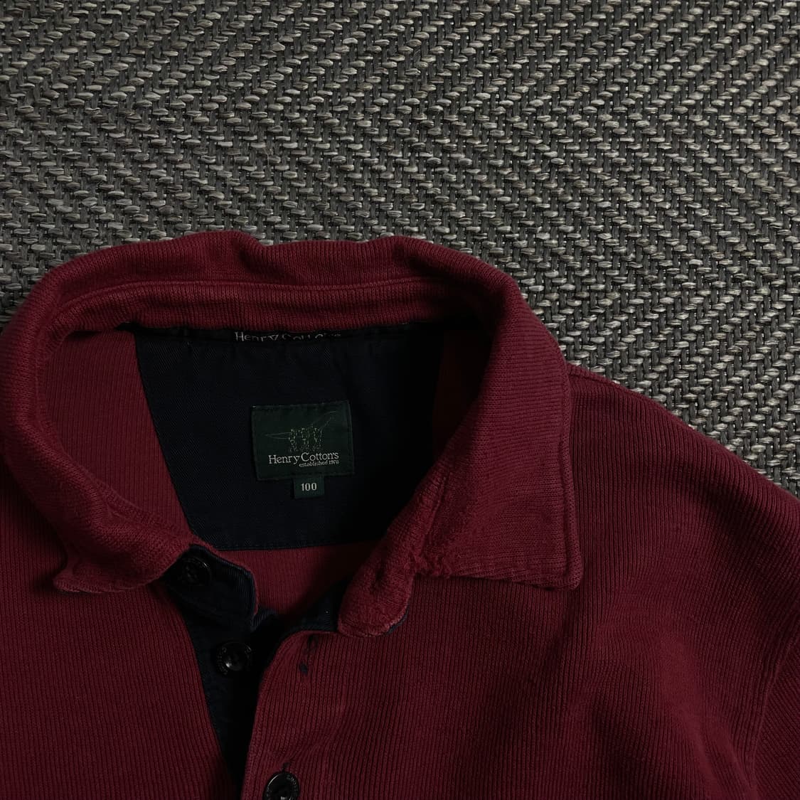 헨리코튼스 아카이브 자수로고 버건디 카라 롱슬리브 y 4162 상품이미지6