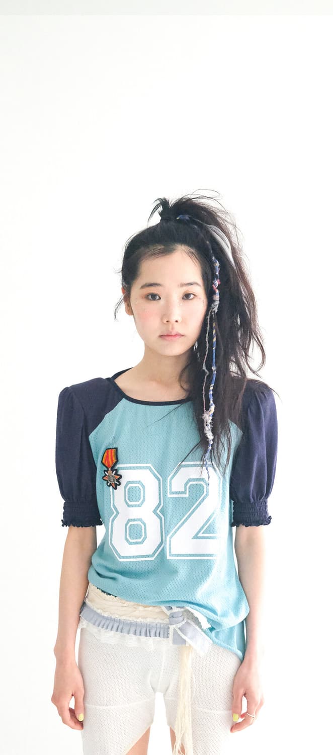 샵 페어리  pad shoulder raglan half top  상품이미지1