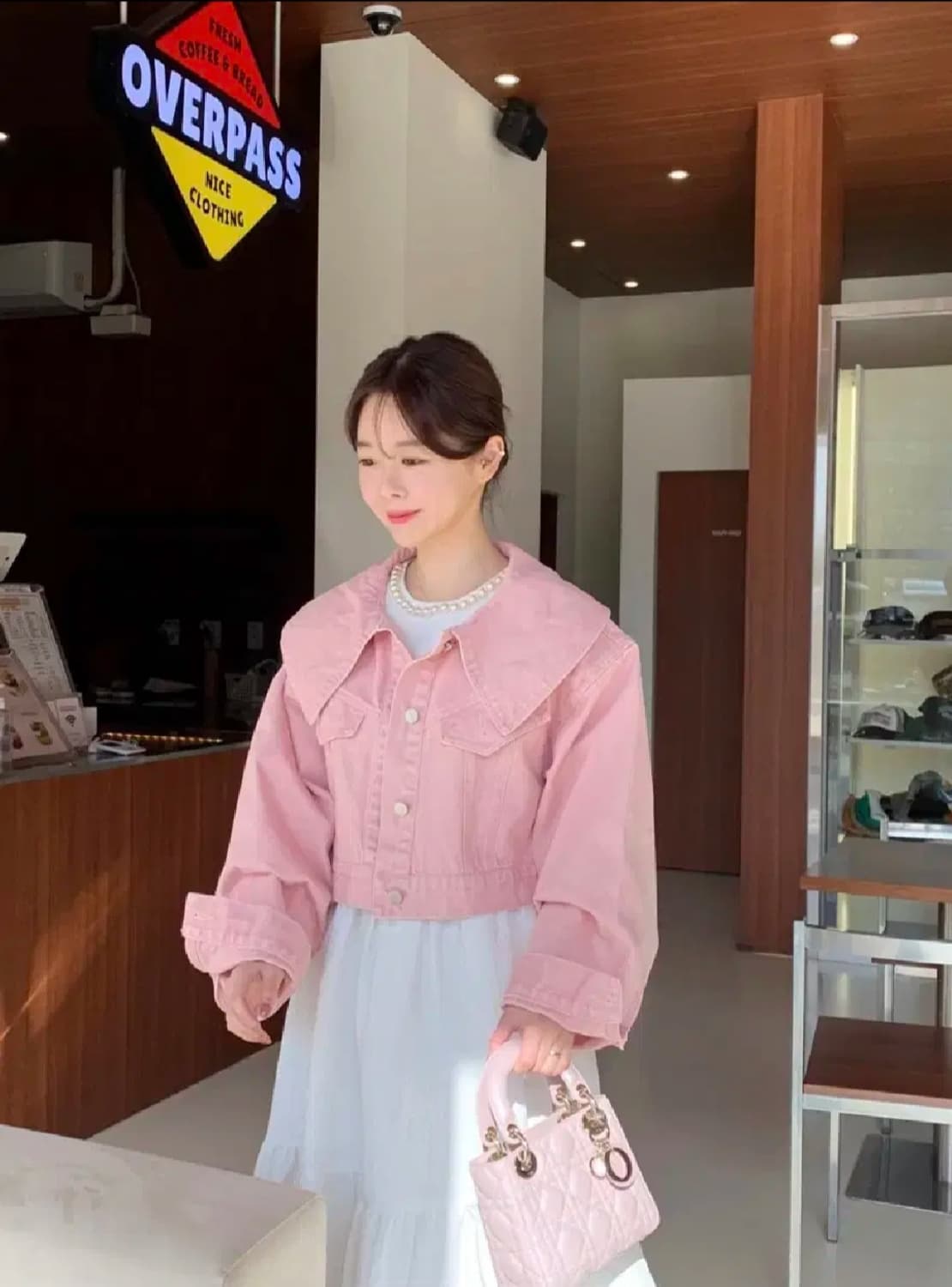 (택포) 바이씨니 바이플로우 세일러카라 오버핏 데님자켓 상품이미지1