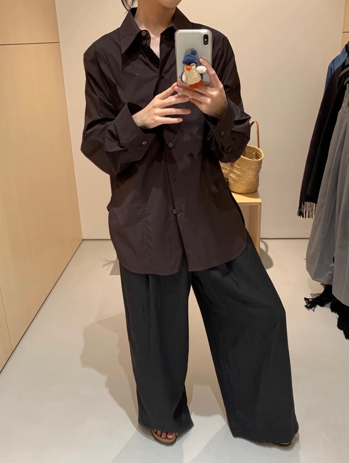 코스COS코튼 블렌드 오버사이즈 셔츠 브라운 상품이미지9