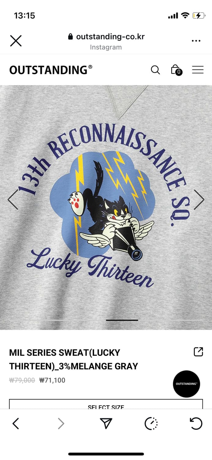 아웃스탠딩 맨투맨 상품이미지3