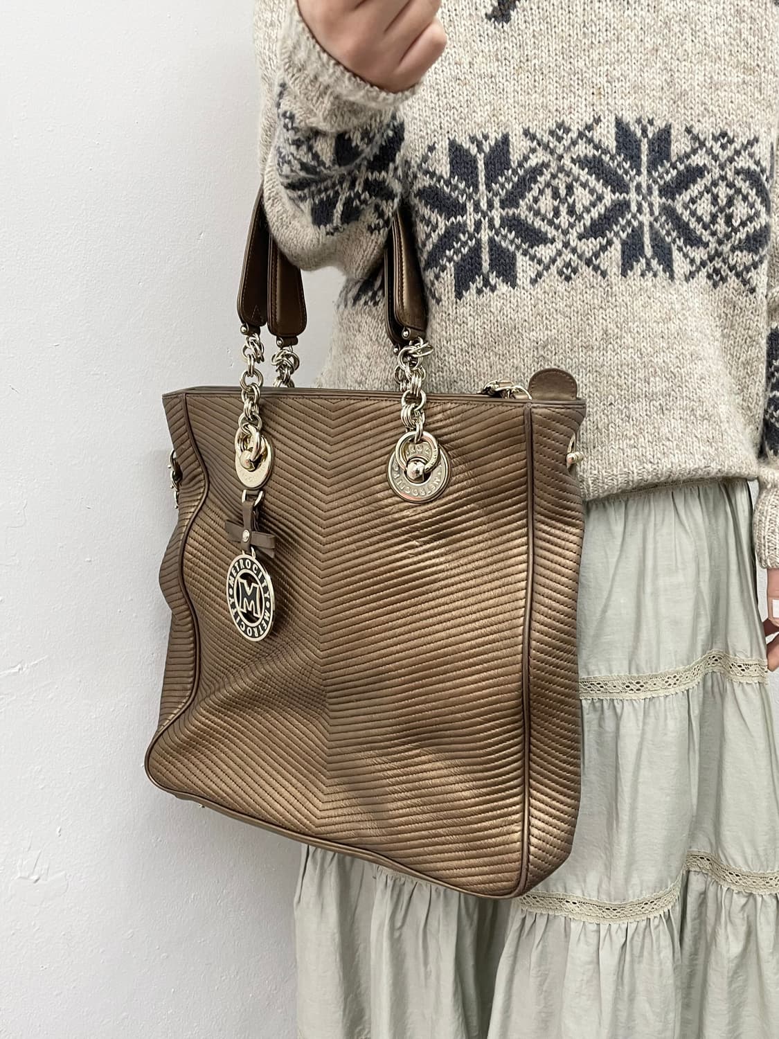 메트로시티 리얼레더 키링 체인 백 상품이미지4