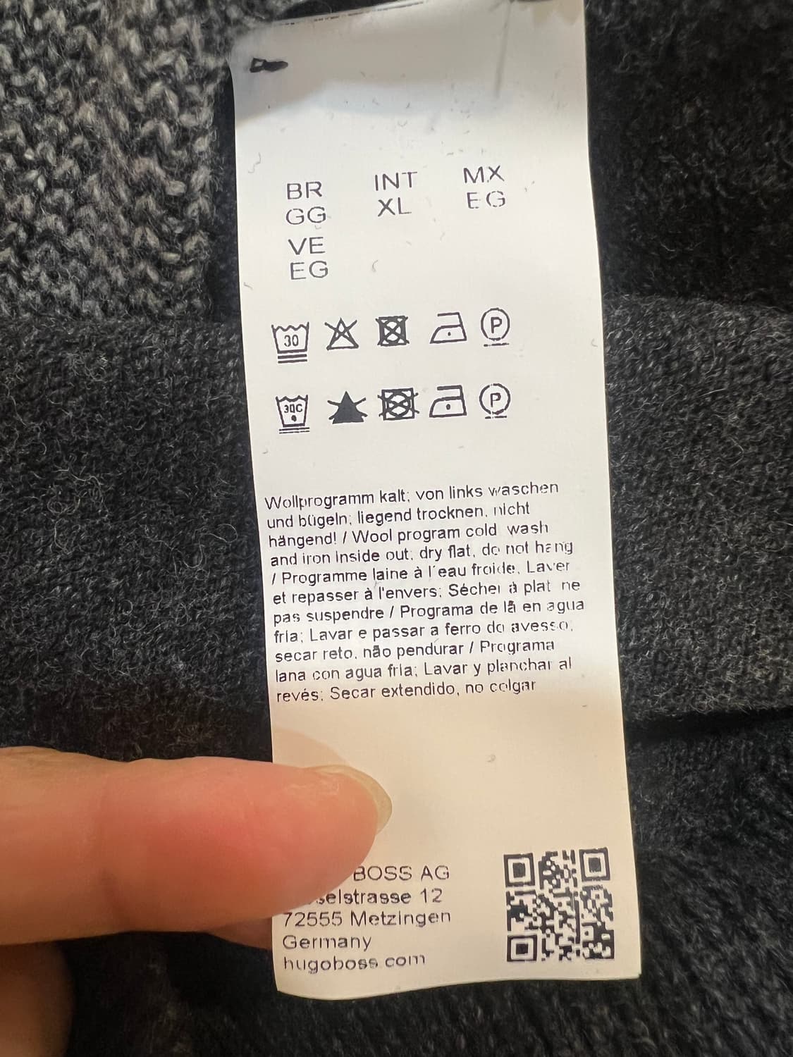 휴고보스 BOSS 남성 그레이 라운드울코튼니트  상품이미지7