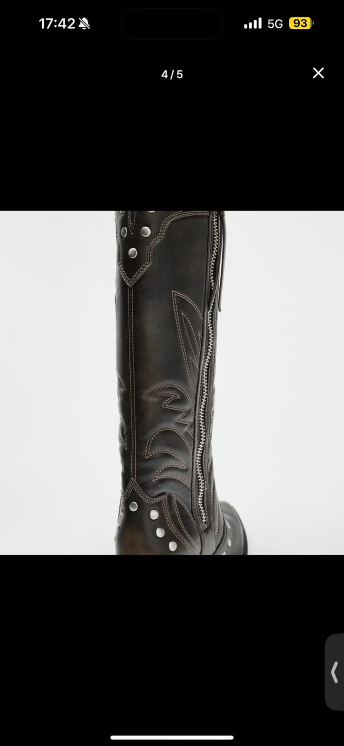 자라 카우보이 스터드 부츠 브라운 40(250~260) 상품이미지3