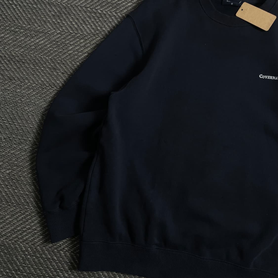 커버낫 스몰 자수로고 박시핏 스웻 맨투맨 네이비o 5030 상품이미지3