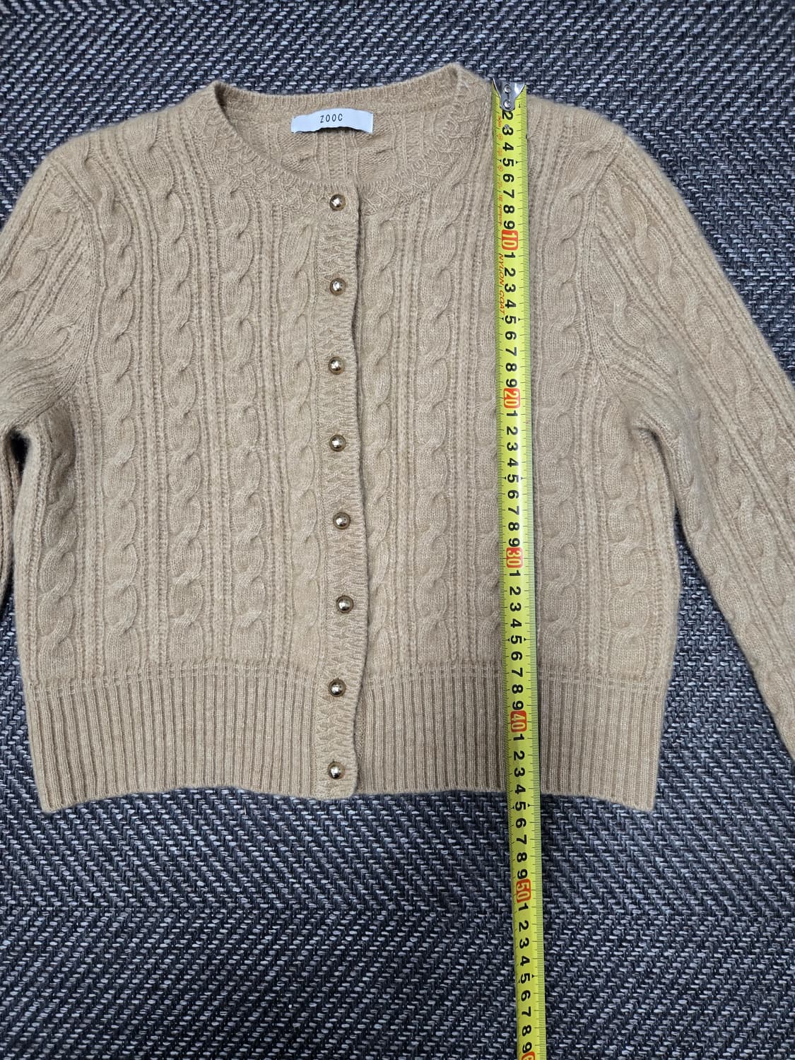 주크 24ss ZOOC 라운드넥 꽈배기 모60%캐시미어5%가디건 상품이미지8