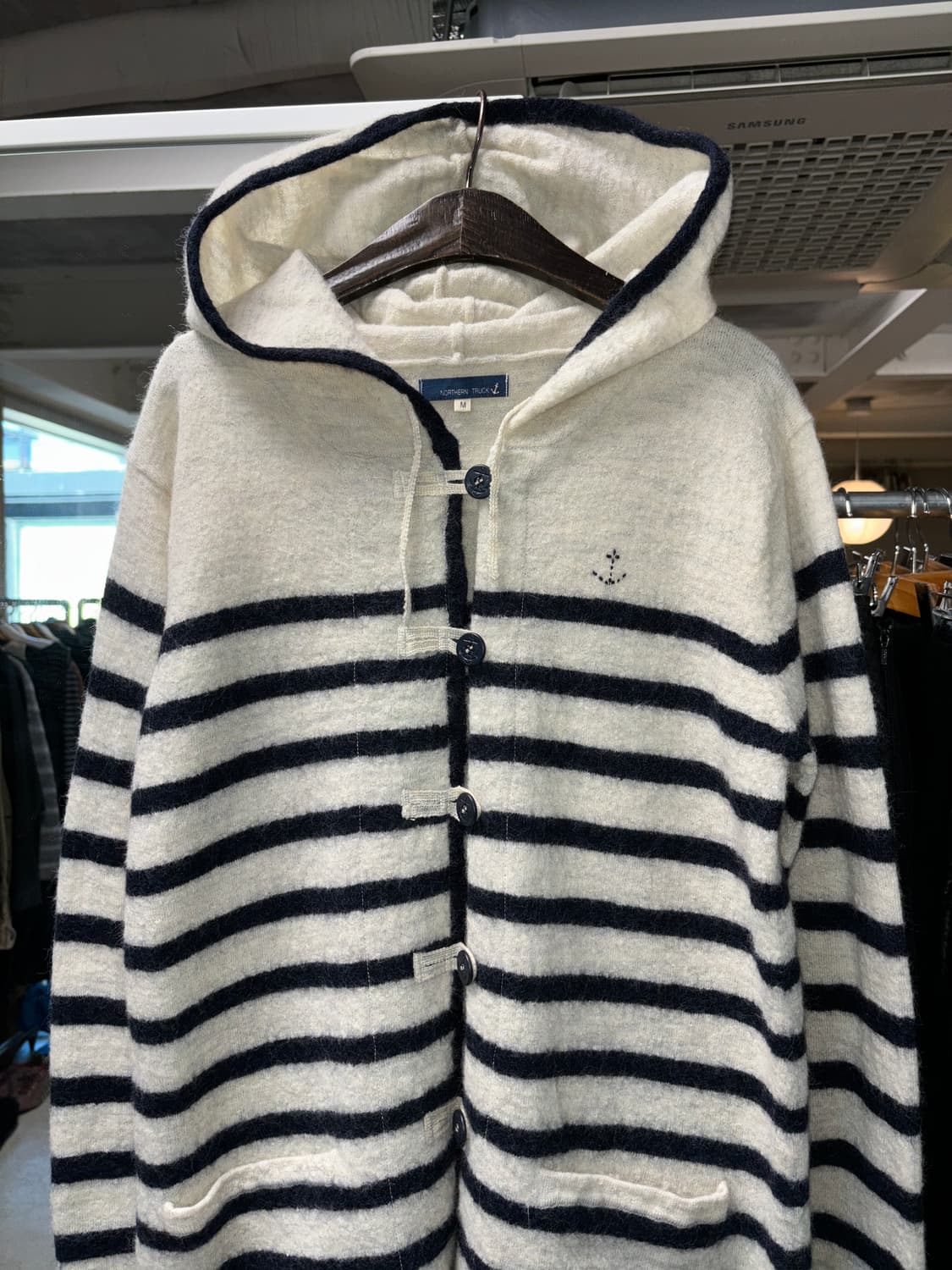 노어던 트럭 마린 스트라이프 후드 가디건 상품이미지3