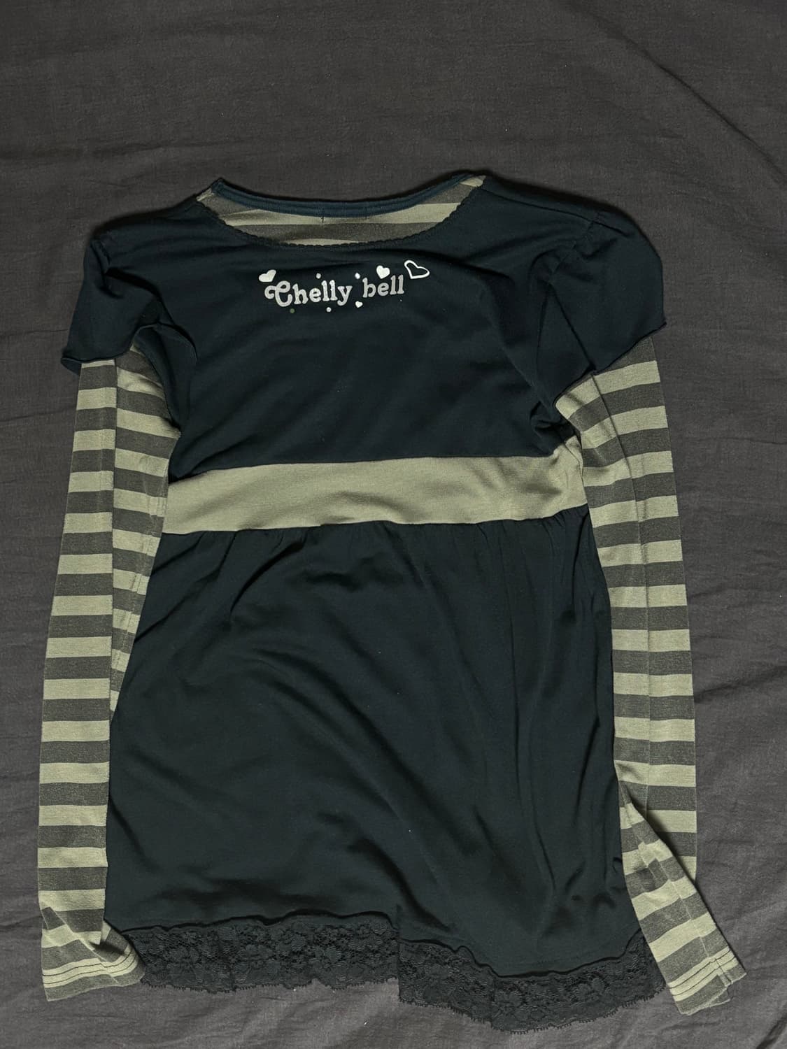 하구미 히메갸루 스트라이프 레이어드 롱 슬리브 상품이미지2