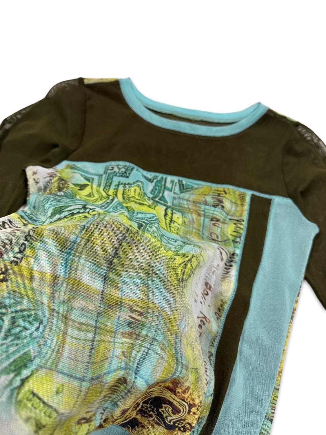 빈티지 시스루 펑크 레터링 레이어드티 상품이미지3