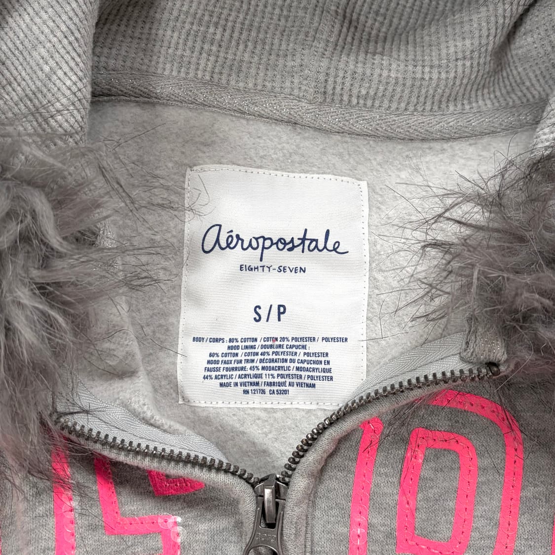 Aeropostale 에어로포스테일 퍼 후드집업 상품이미지2