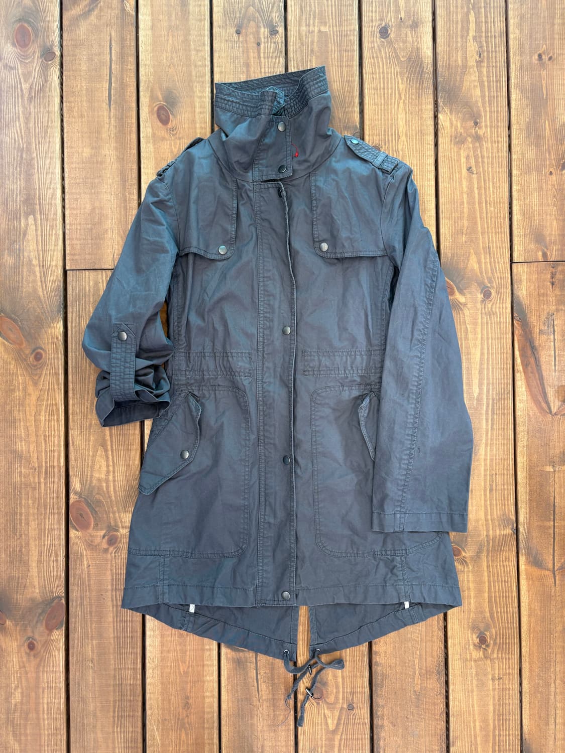 차콜 투웨이 야상 원피스 자켓 상품이미지4