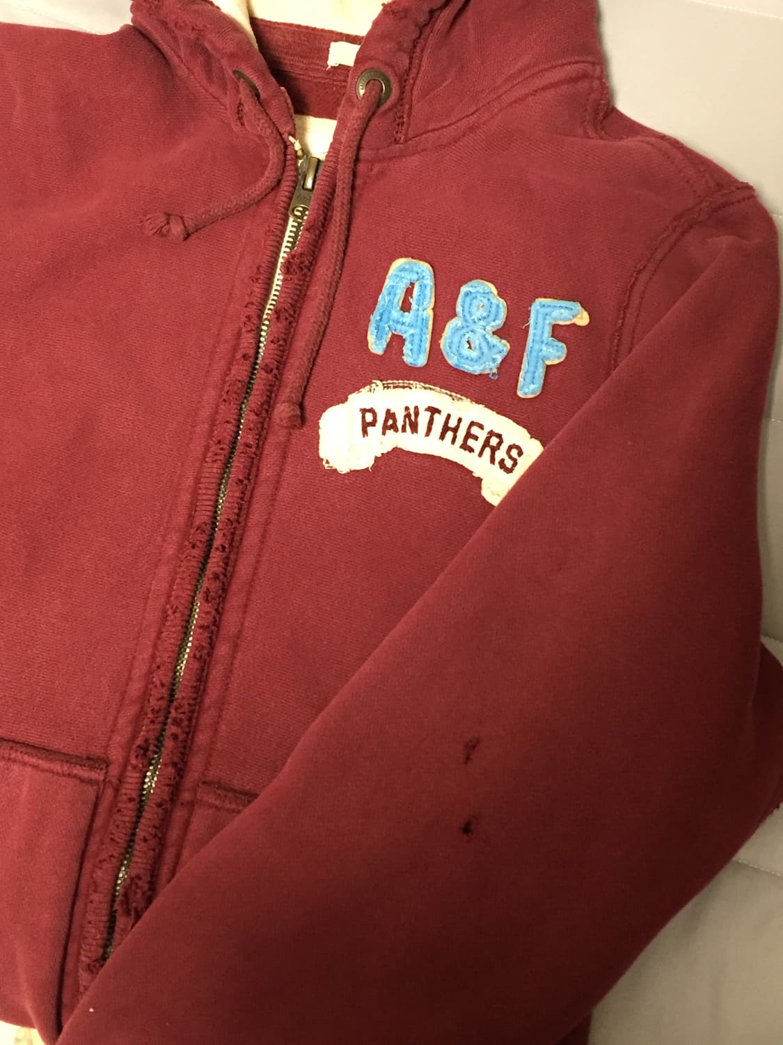 아베크롬비 버건디 후드집업 M 상품이미지3