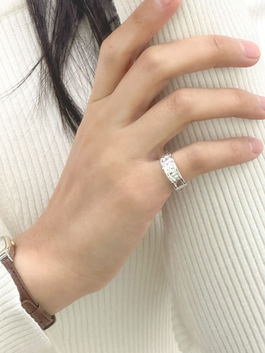 courreges / 꾸레쥬 실버 950 로고 반지 상품이미지9