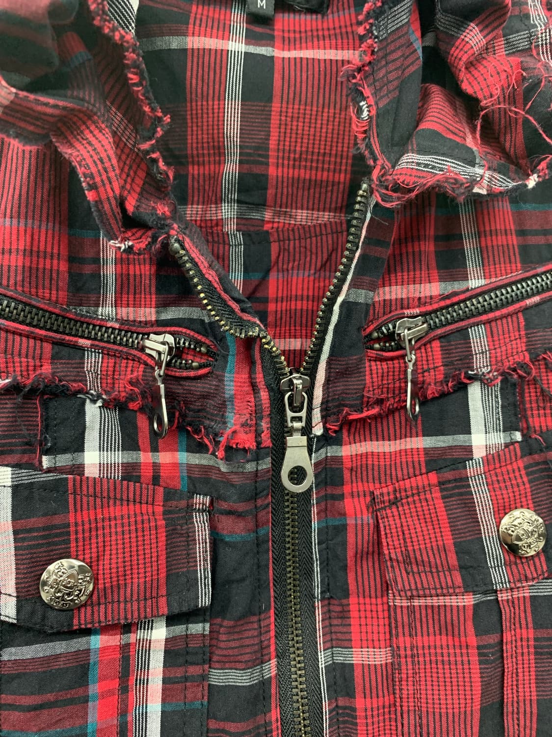 인더에틱 옴므 데미지 디테일 체크 펑크 베스트 상품이미지7