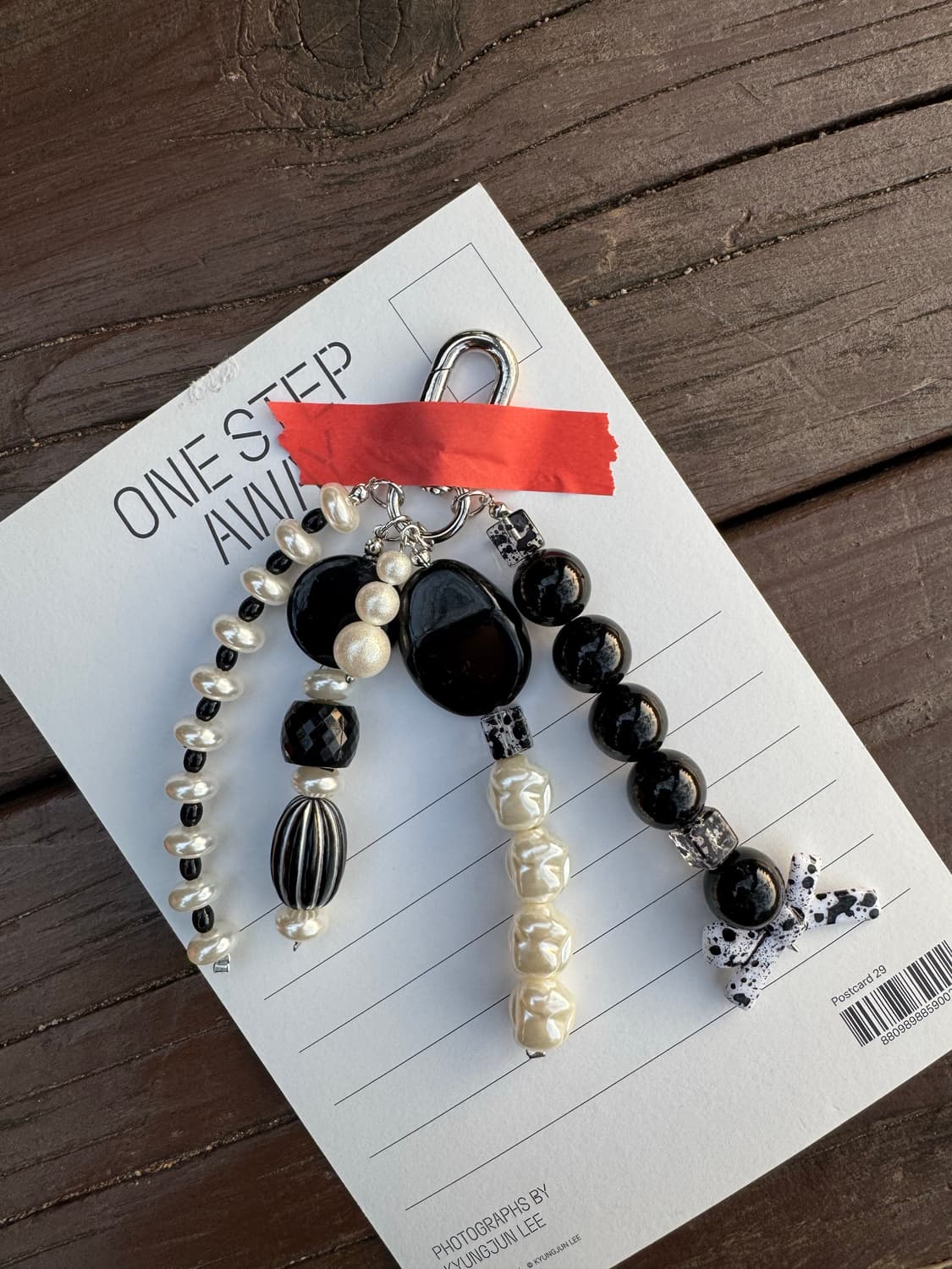 블랙 리본 진주 키링 상품이미지1