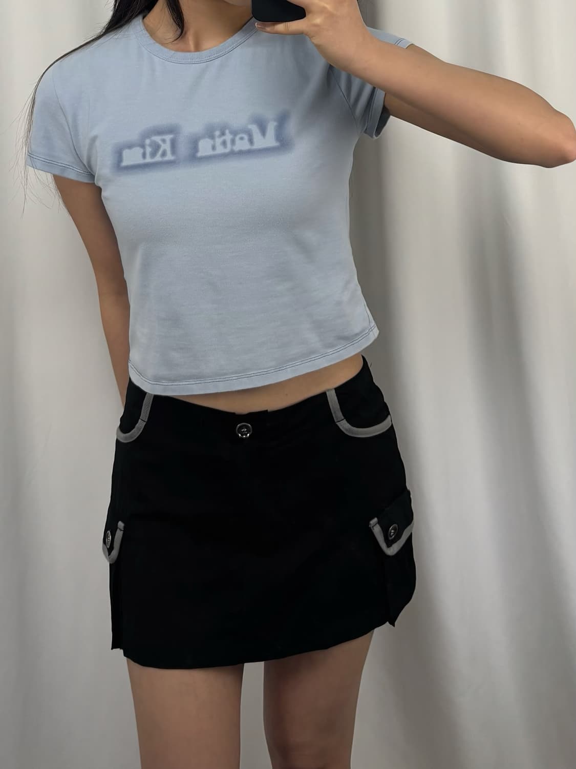 마뗑킴 빅로고 스카이 크롭 반팔 상품이미지1