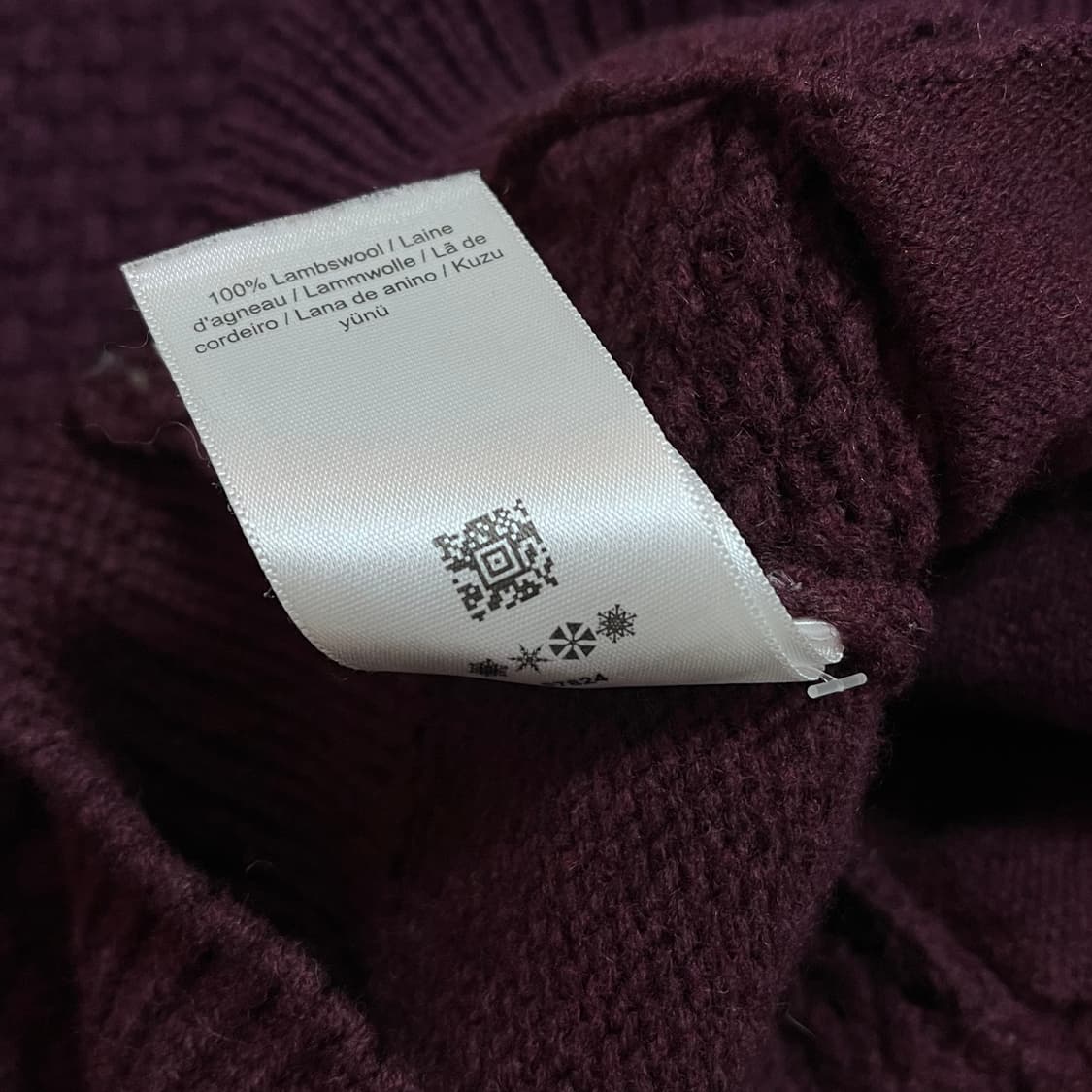 [정품] 프레드페리 버건디 짜임 두툼 울 가디건[ M ] 상품이미지5