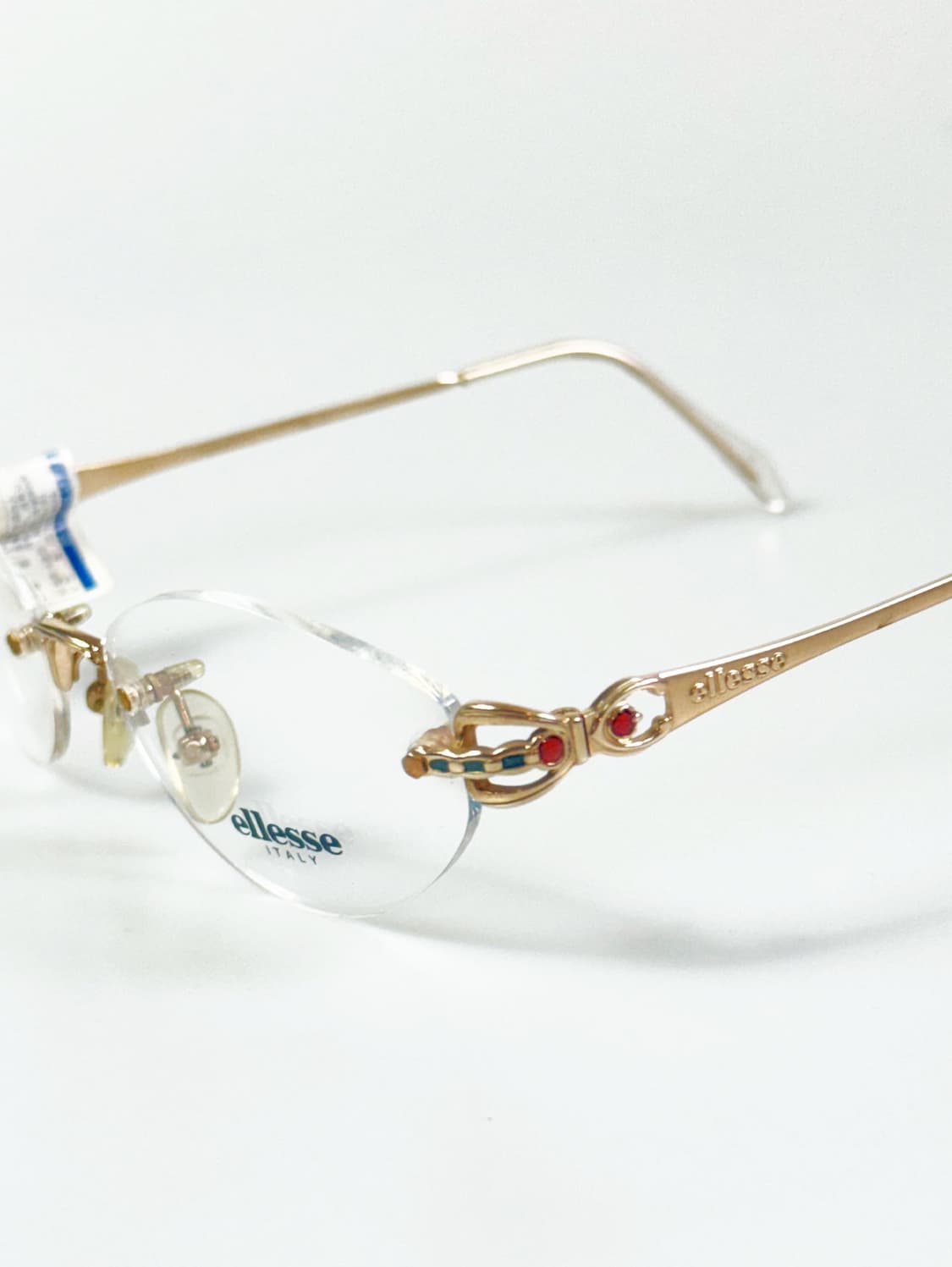 90s ELLESSE 골드 오벌 무테 프레임 빈티지 안경 상품이미지4