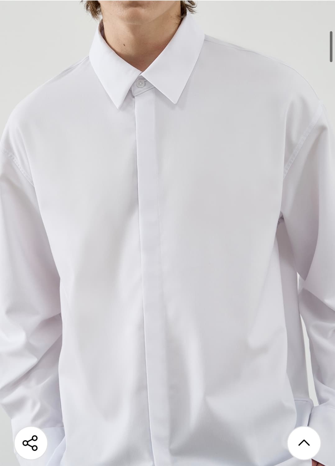 (L) 드로우핏 오버사이즈 히든 미니멀 셔츠 [WHITE] 판매 상품이미지6