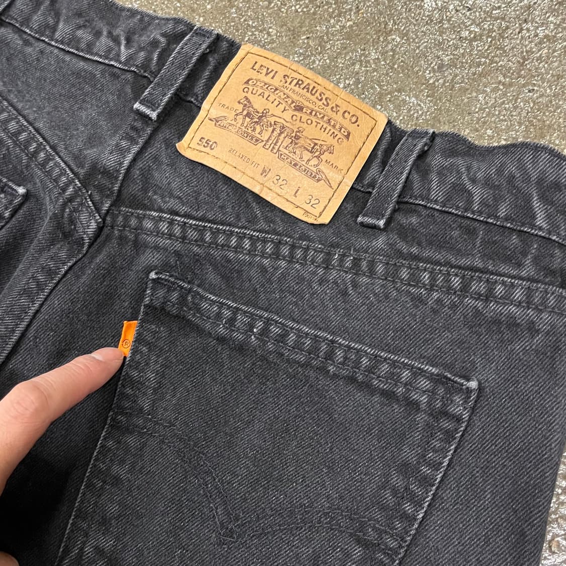 90s USA Levis550 오렌지탭 블랙진 (30“) 상품이미지2