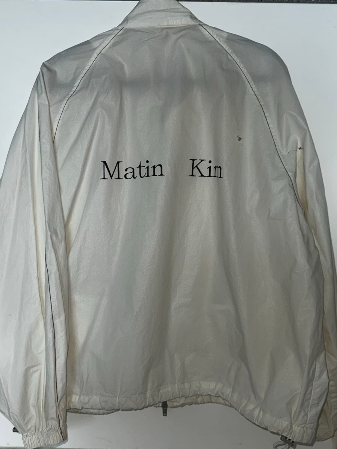 마뗑킴 로고 코팅 점퍼 아이보리 상품이미지3