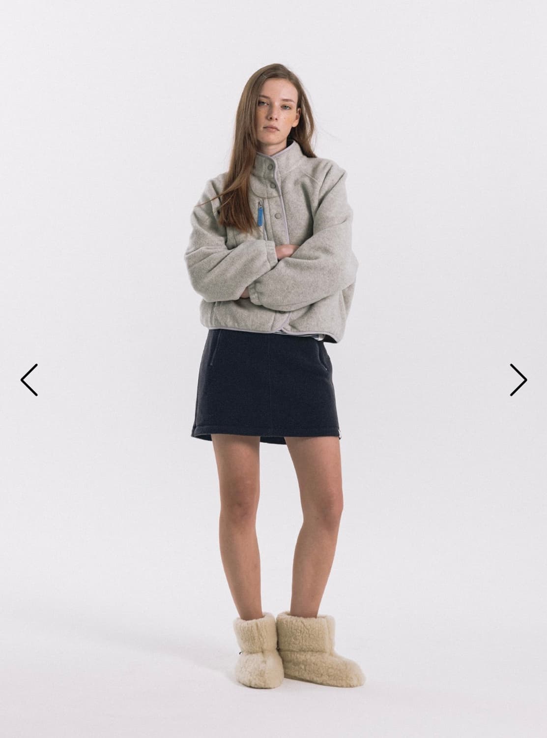 새상품 헤이그 플리스 haag button up fleece 스노우멜란지 상품이미지1