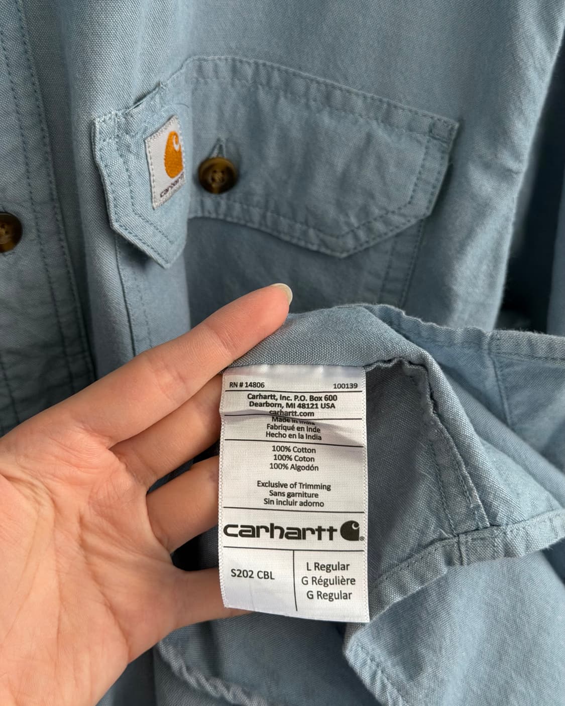 Carhartt 칼하트 포켓 데님 셔츠 상품이미지9