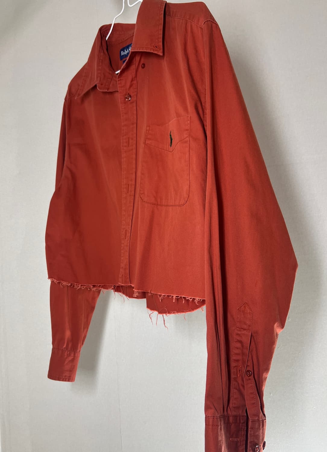 폴로 랄프로렌 크롭 커스텀 셔츠 / 브릭 레드 / L 상품이미지2