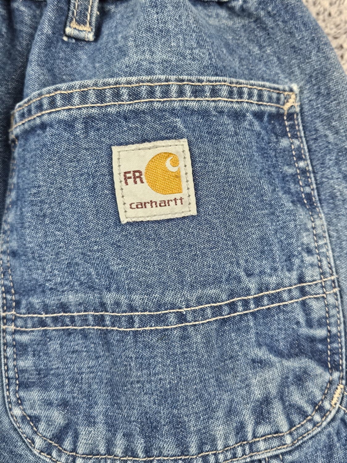 FR칼하트 밴딩 패치드커스텀 데님 카펜터 팬츠 (42X32)/ 10346 상품이미지10