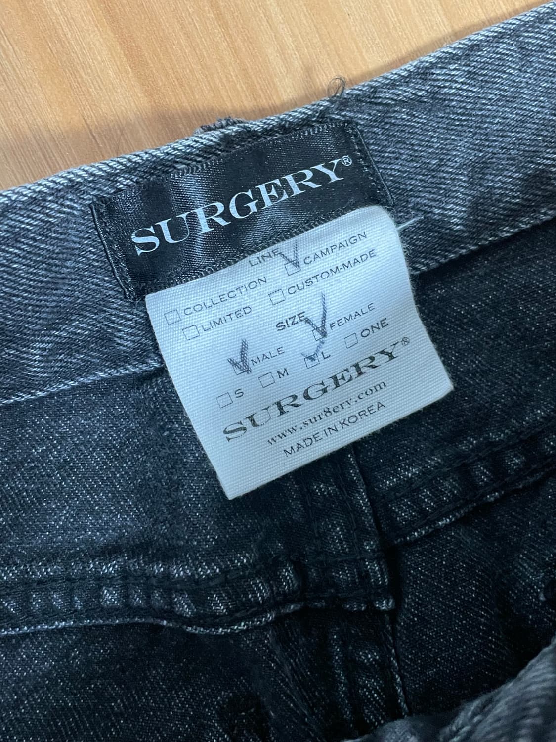 써저리 클로버 데님 흑청 L 상품이미지3