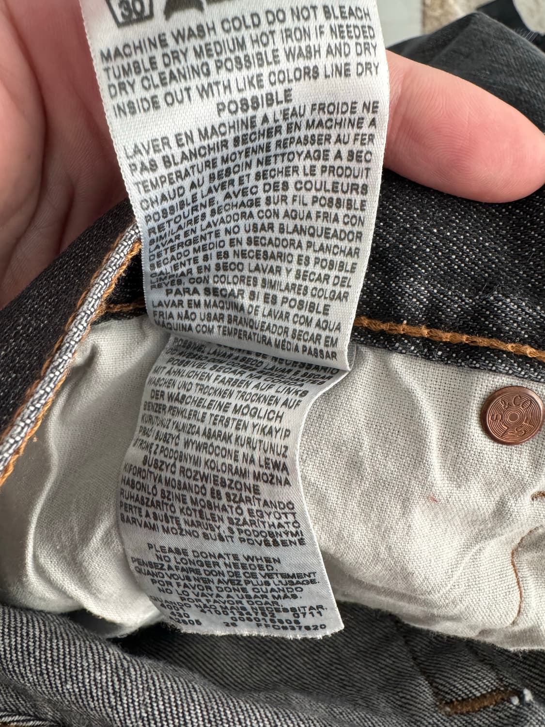 리바이스 빈티지 501 흑청 상품이미지5