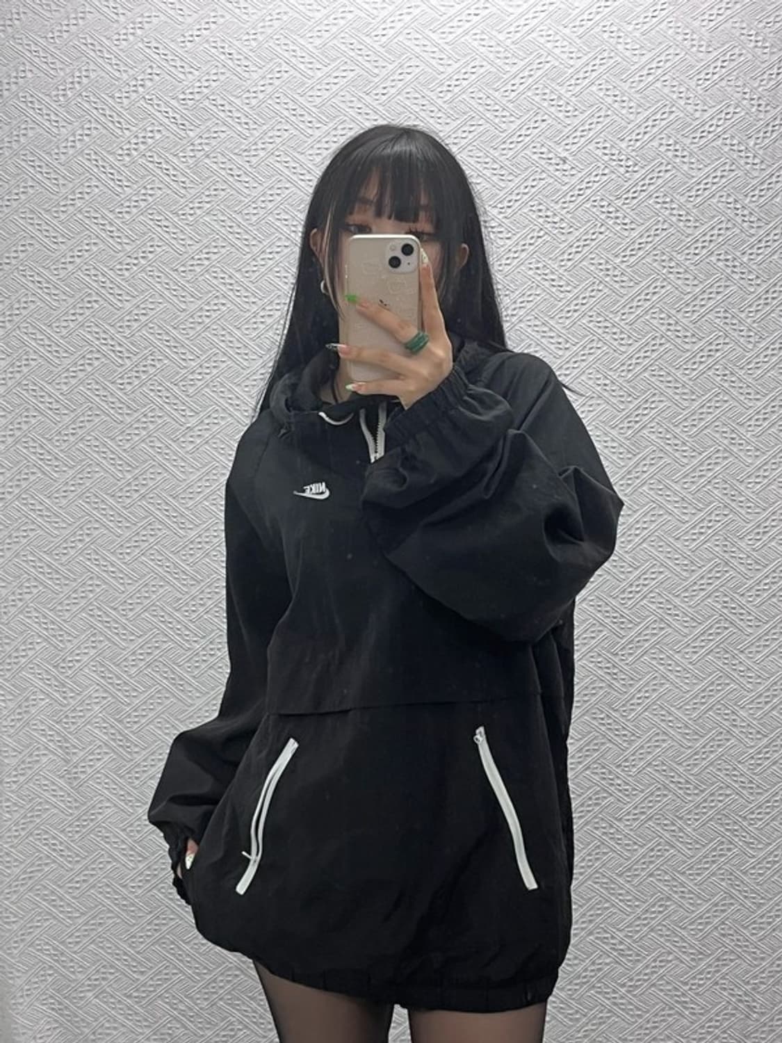 나이키 빈티지 언라인드 오버핏 반집업 바람막이 아노락 XL C09222 상품이미지2