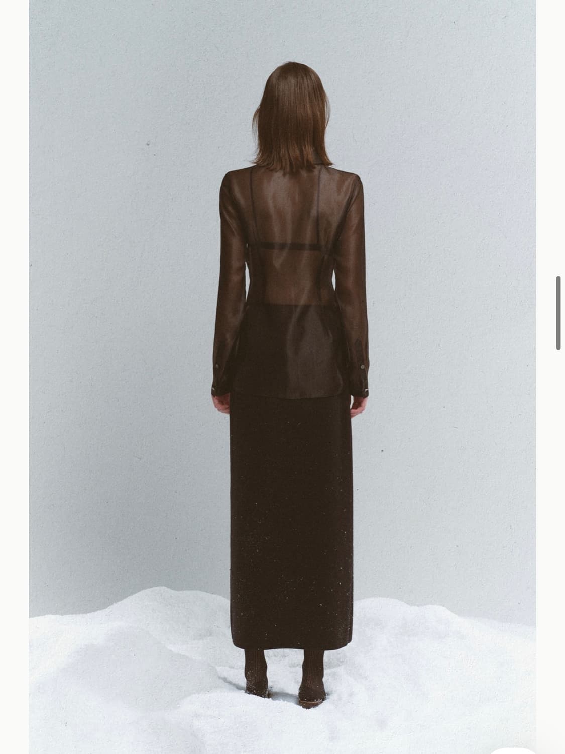 아비에무아) 실키 시어 슬림 셔츠 BK 1 상품이미지5