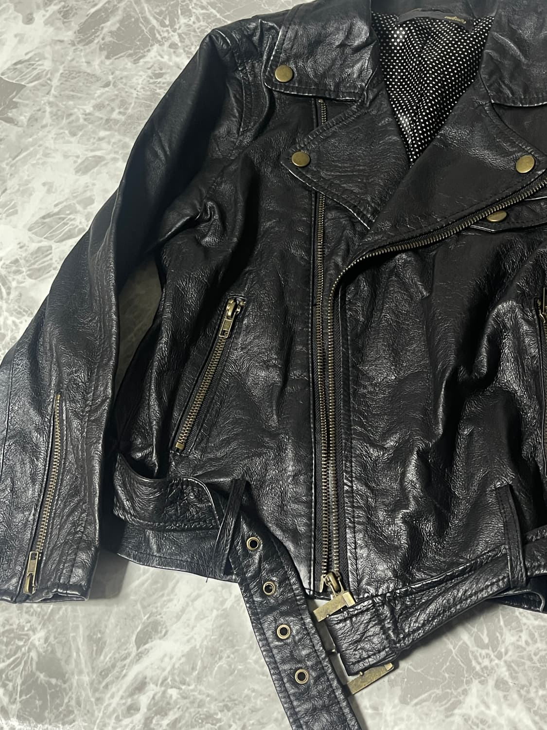 leather rider dot jackt 상품이미지4