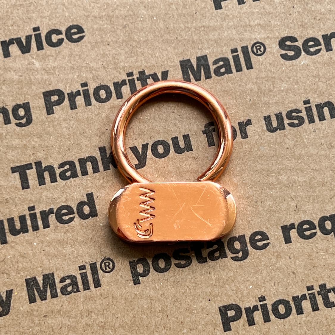 90s vtg Rose Gold Lock Keyring 상품이미지2