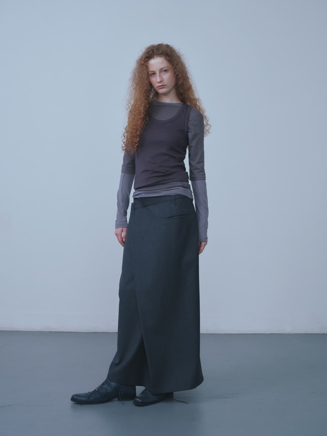 repos 그레이 랩스커트 상품이미지2