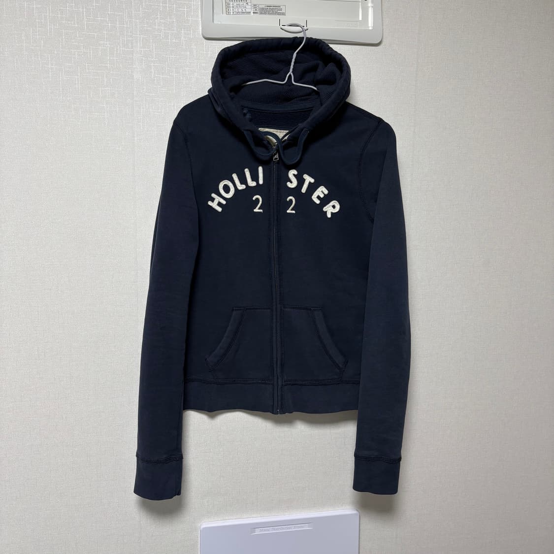 홀리스터 아치로고 네이비 딱붙 후드집업 상품이미지6