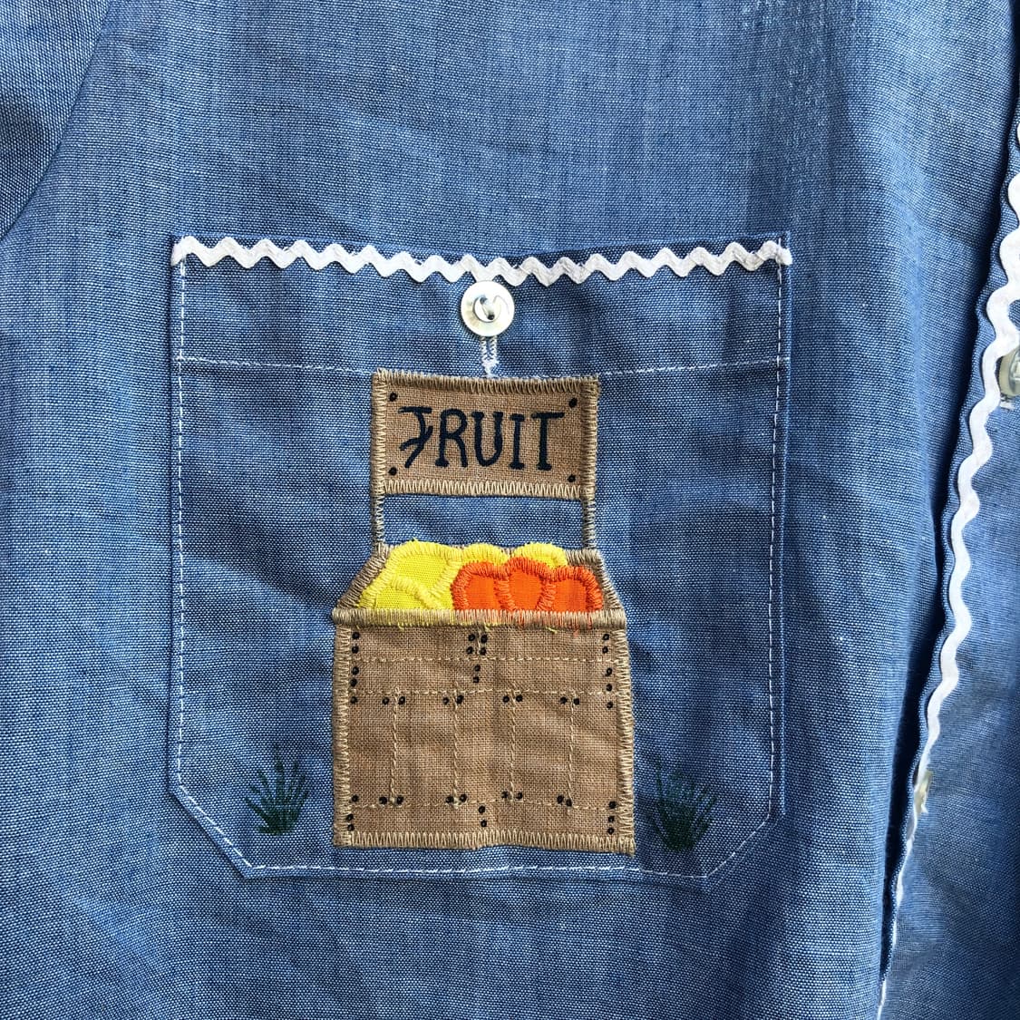80s Vintage chambray shirt-M 상품이미지2